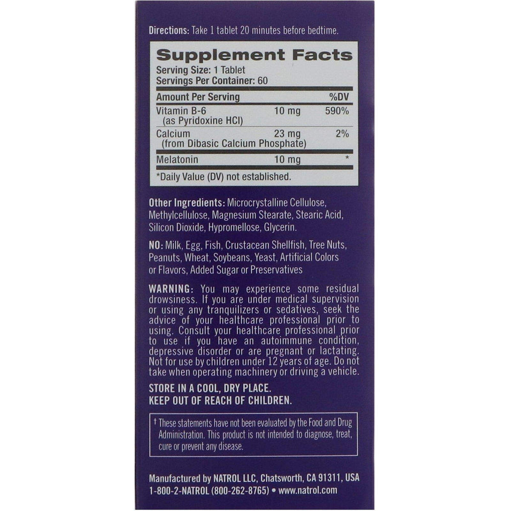 Natrol Advanced Sleep Melatonin inner-layer tablet maintains sleep through the night