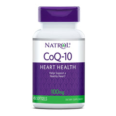 Natrol CoQ-10 softgels bottle front view for daily heart health support