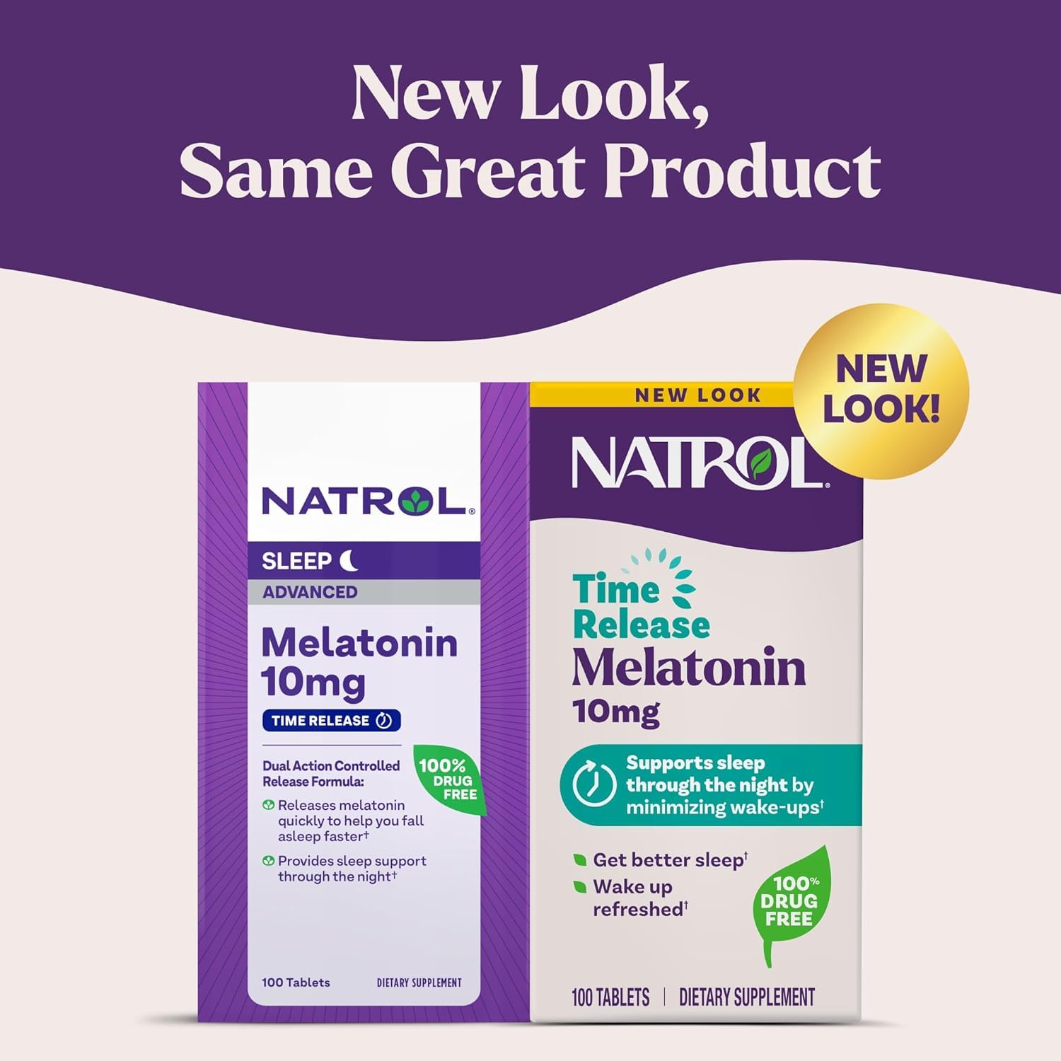 Pack of four Natrol melatonin boxes for convenient home use.