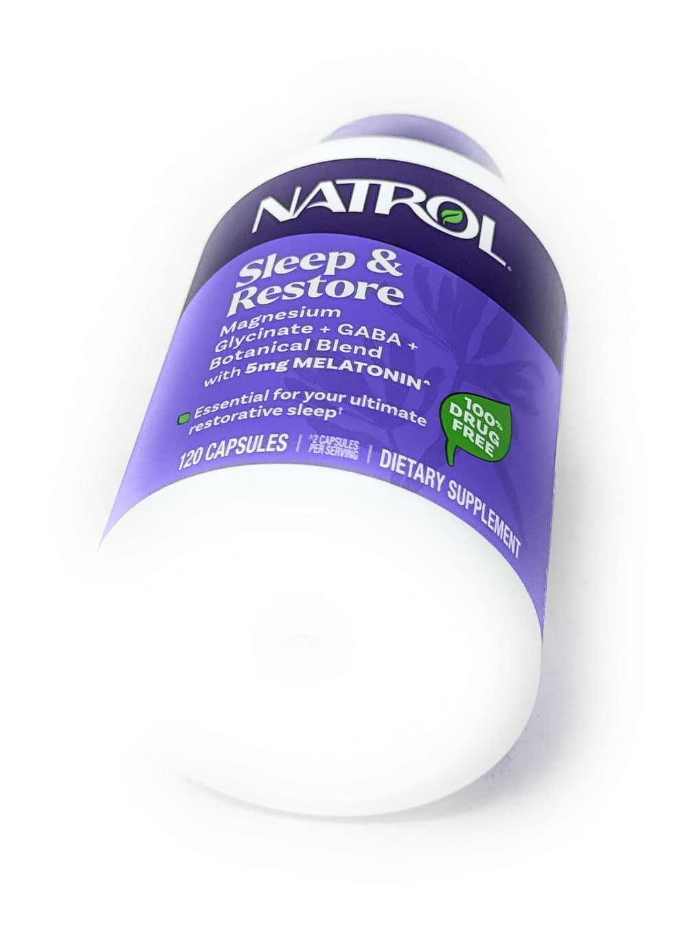 Natrol vegetarian capsules convey a plant-based wellness option.