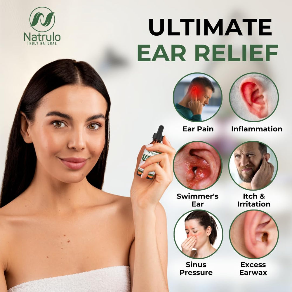 Natrulo ear drops for wax removal and swimmer's ear relief with warm soothing feel.