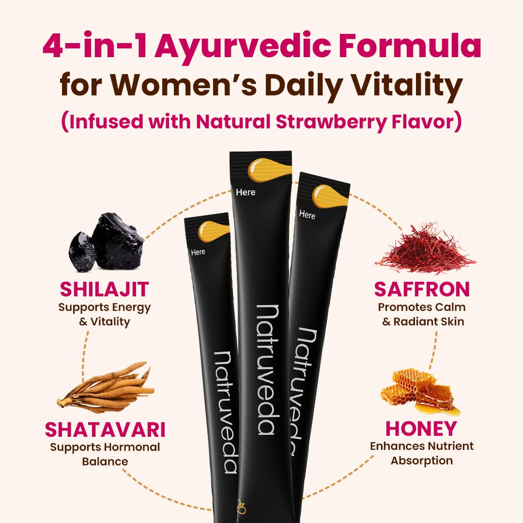 Natruveda Shilajit honey stick with saffron supports energy and mood during the day