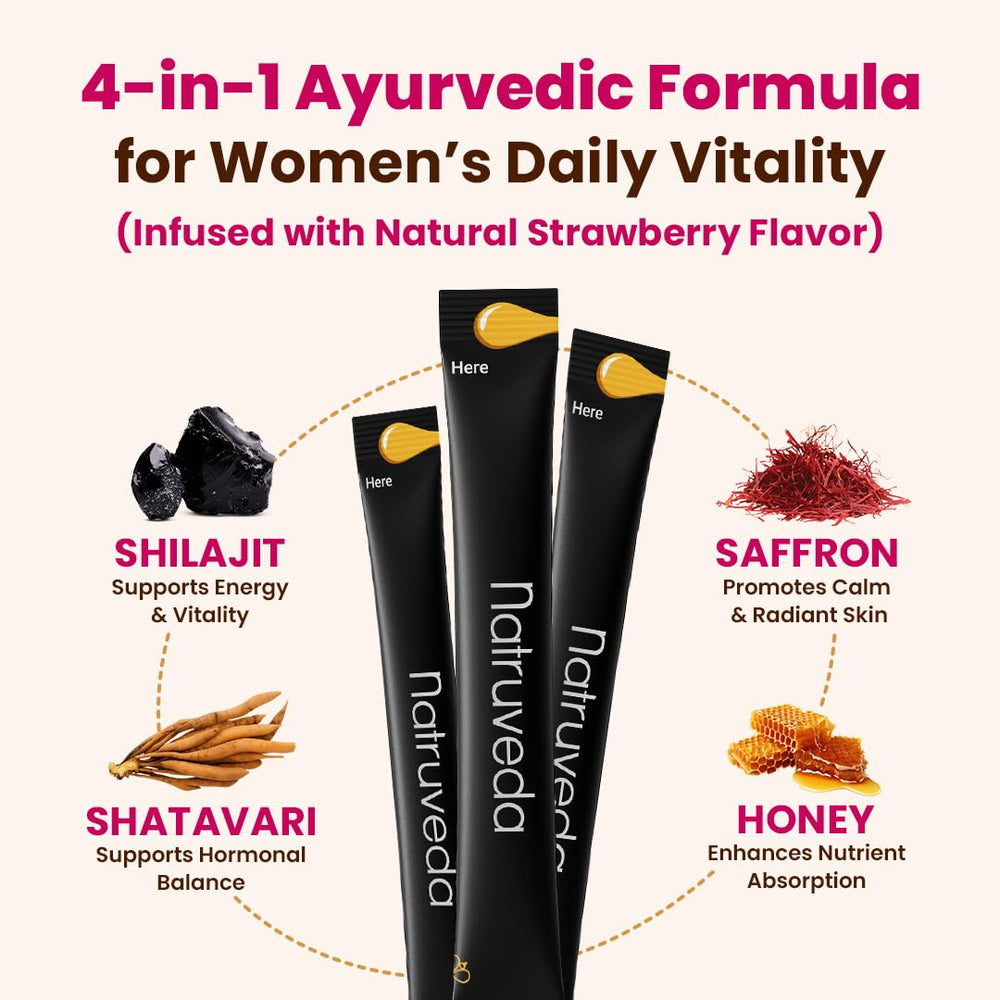 Natruveda Shilajit honey stick with saffron supports energy and mood during the day