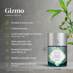 Natscent Gizmo Black Bamboo fragrance oil fills spaces with tea and bamboo notes.
