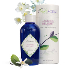 Natscent Jasmine Delight bottle 4oz for diffusers with long-lasting aroma.