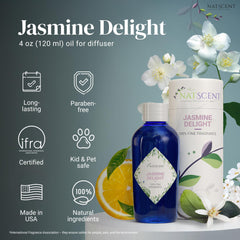 Living room setup featuring Jasmine Delight diffuser for balanced fragrance.