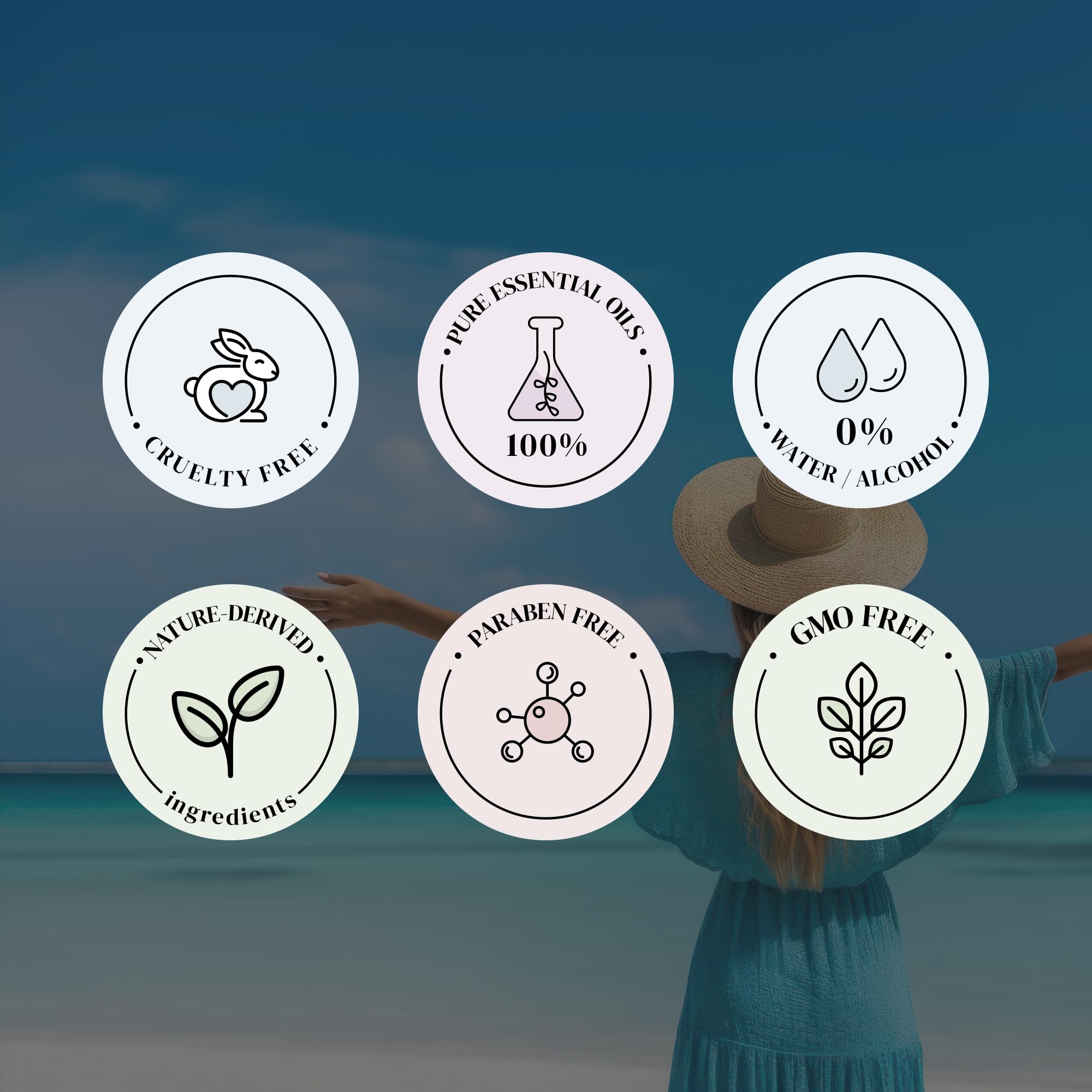 Natscent Miami Vibe diffuser oil bottle evokes sunny, resort-style mood.