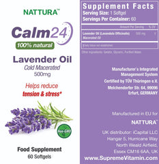 Nattura Calm Aid softgels closeup highlights small, easy-to-swallow capsules