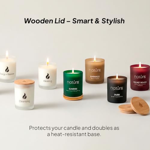 Natur IX candle shows 50-hour burn time on the label.