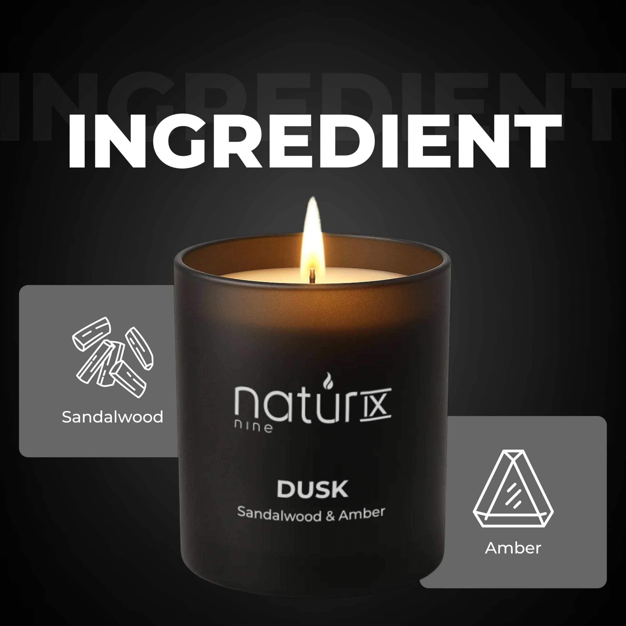 Natur IX Dusk wax closeup highlights clean soy burn