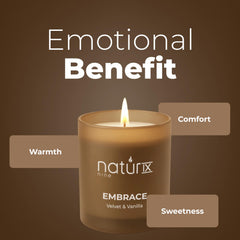 Natur IX Embrace cotton wick promotes steady, even burn
