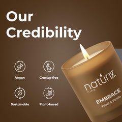 Natur IX Embrace non-toxic soy wax for cleaner burn