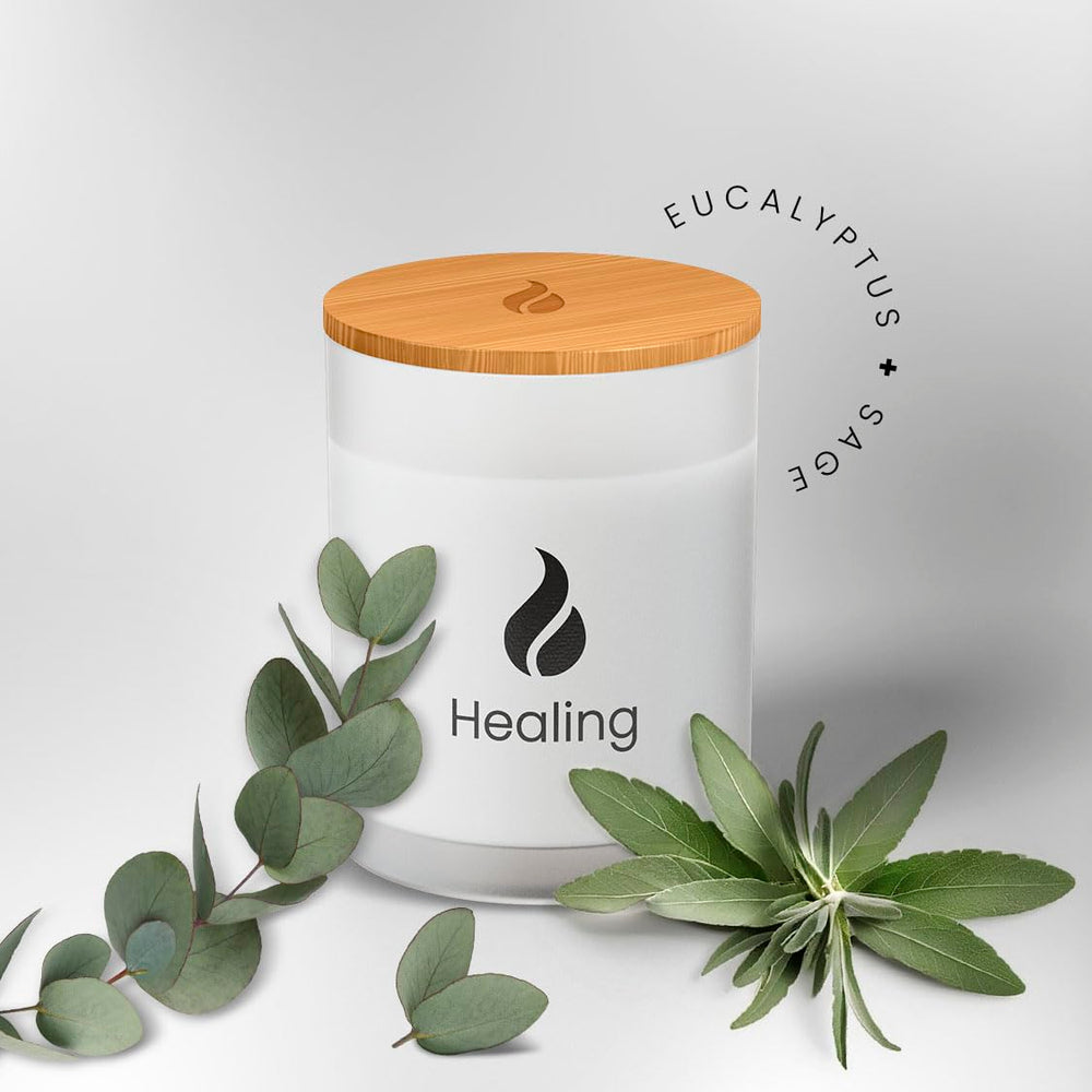 Natur IX Soy Healing Candle packaging displays gift-ready presentation