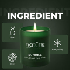 Natur IX Sunrise candle wax detail showcasing clean soy formula for a toxin-free ambiance