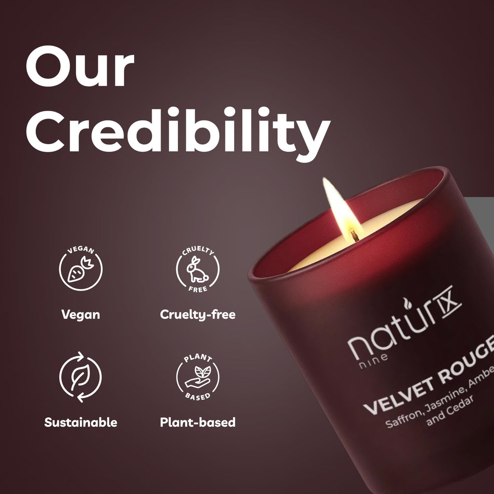 Natur IX Velvet Rouge jasmine candle adds subtle floral comfort