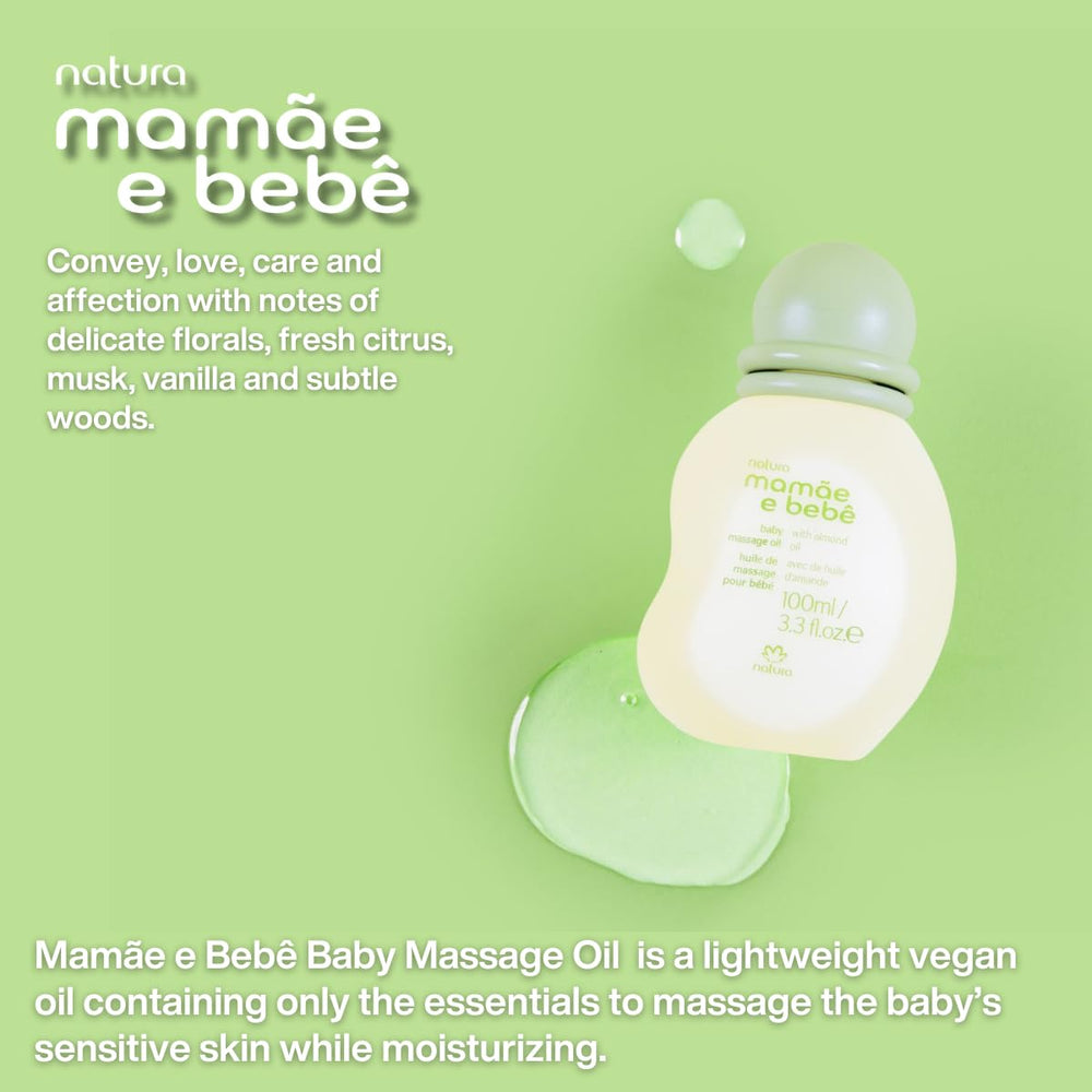 Close-up of Natura Baby Massage Oil texture for smooth application.
