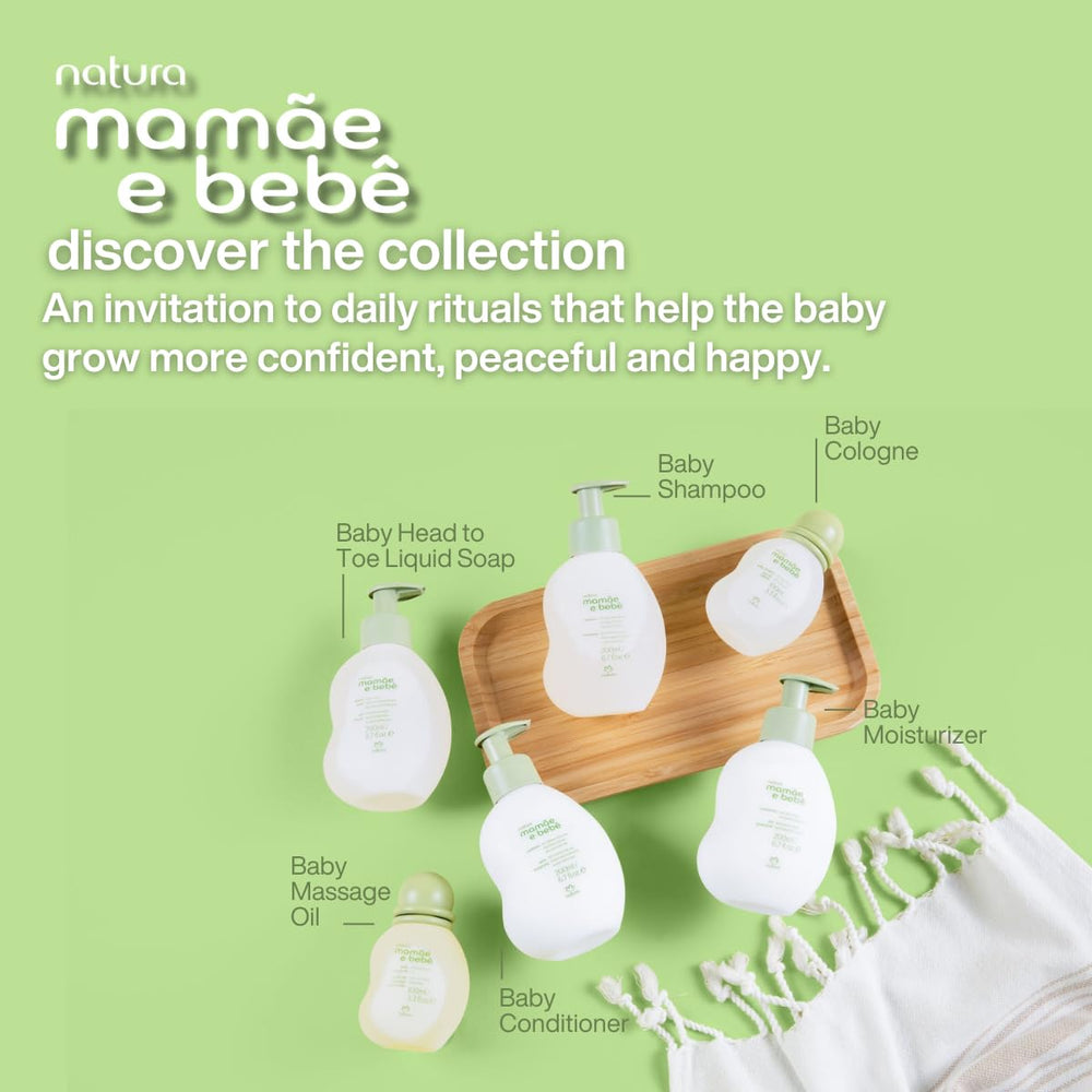 Natura Baby Massage Oil emphasizes vegan formula and natural origin.