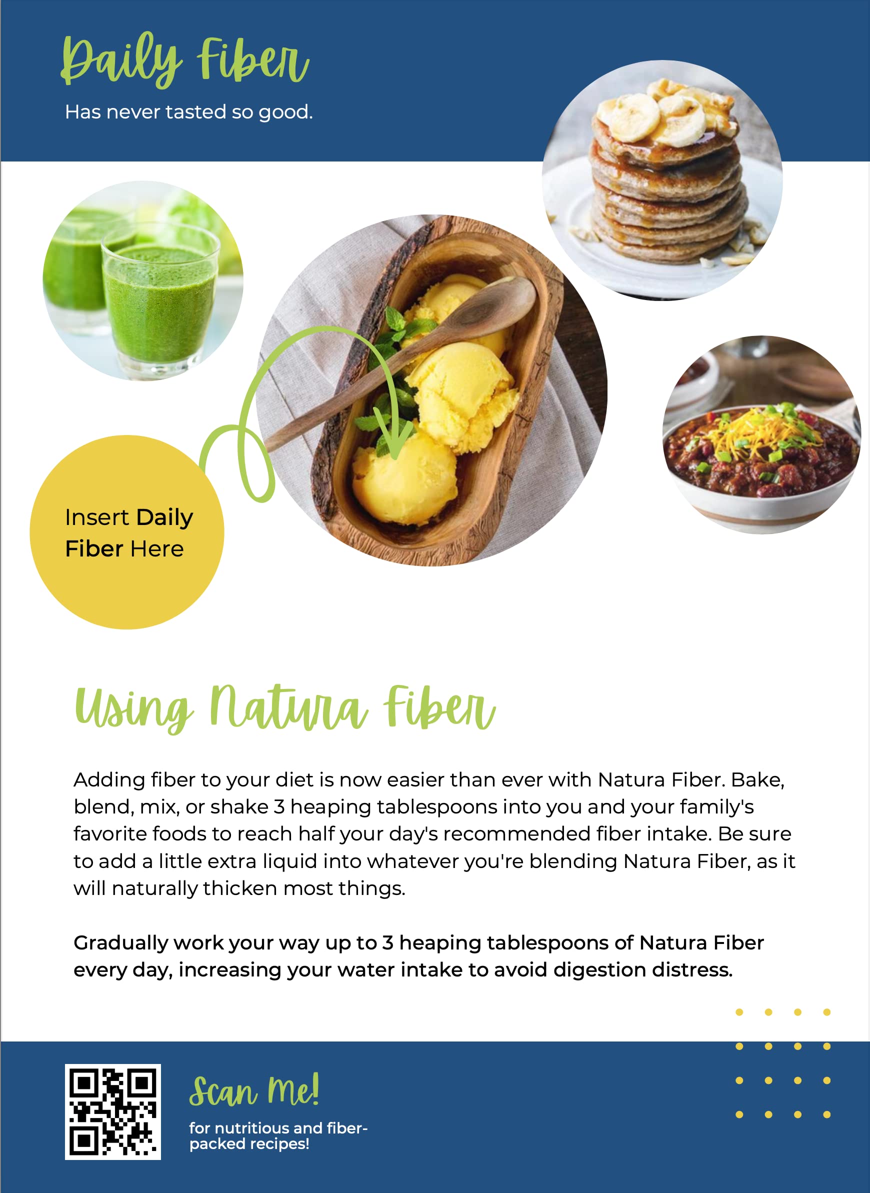 Natura Fiber burdock root segment emphasizing traditional fiber ingredients