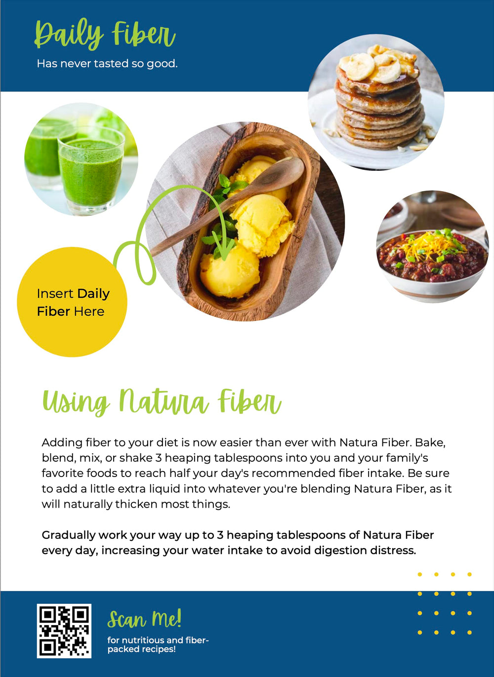 Natura Fiber burdock root segment emphasizing traditional fiber ingredients