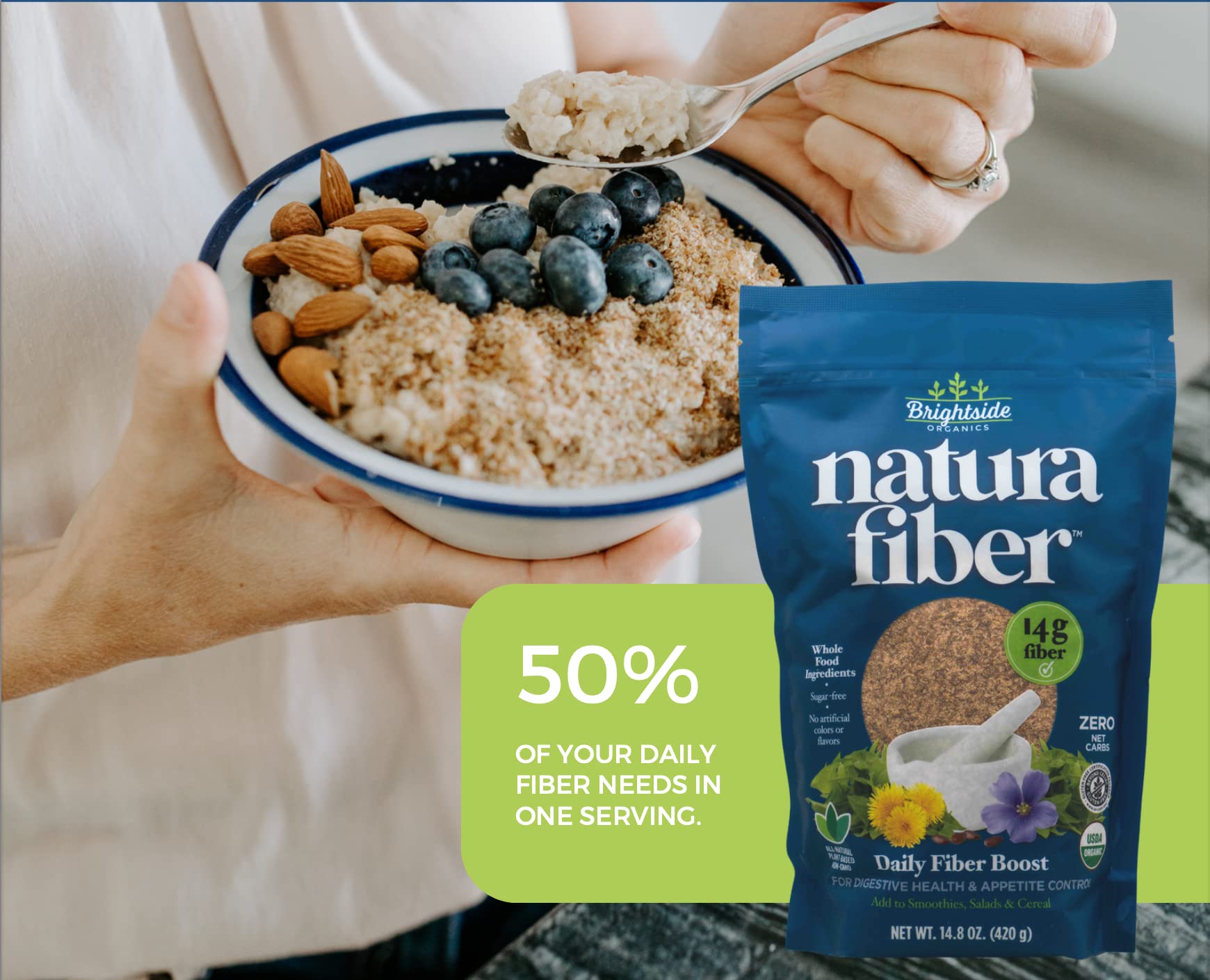 Natura Fiber flaxseed ingredient highlight for plant-based fiber and omega-3