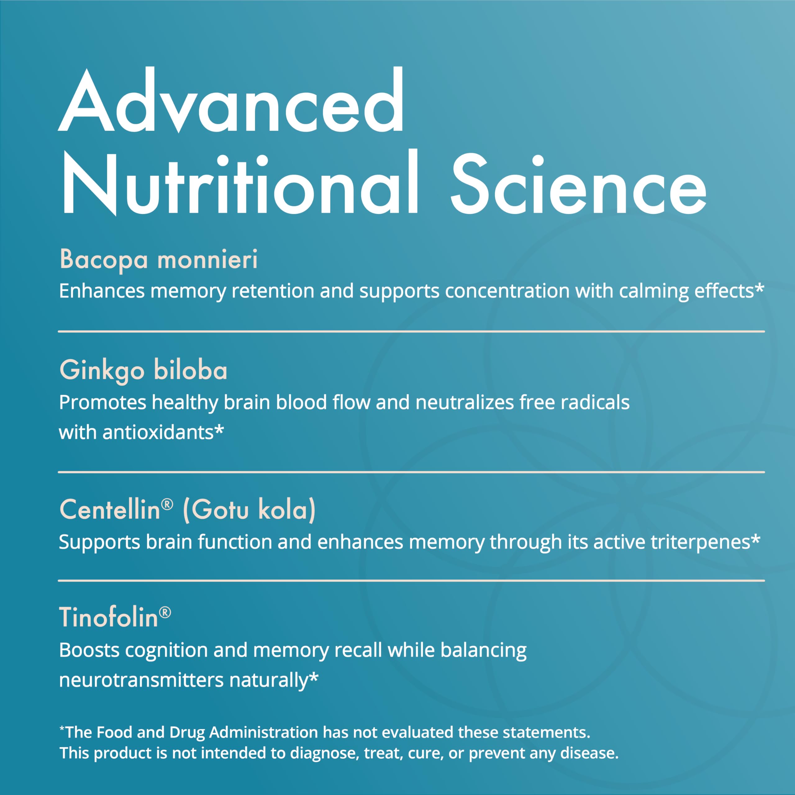 Natura Health Vibrant Mind ingredient bottle featuring bacopa and ginkgo for cognitive support
