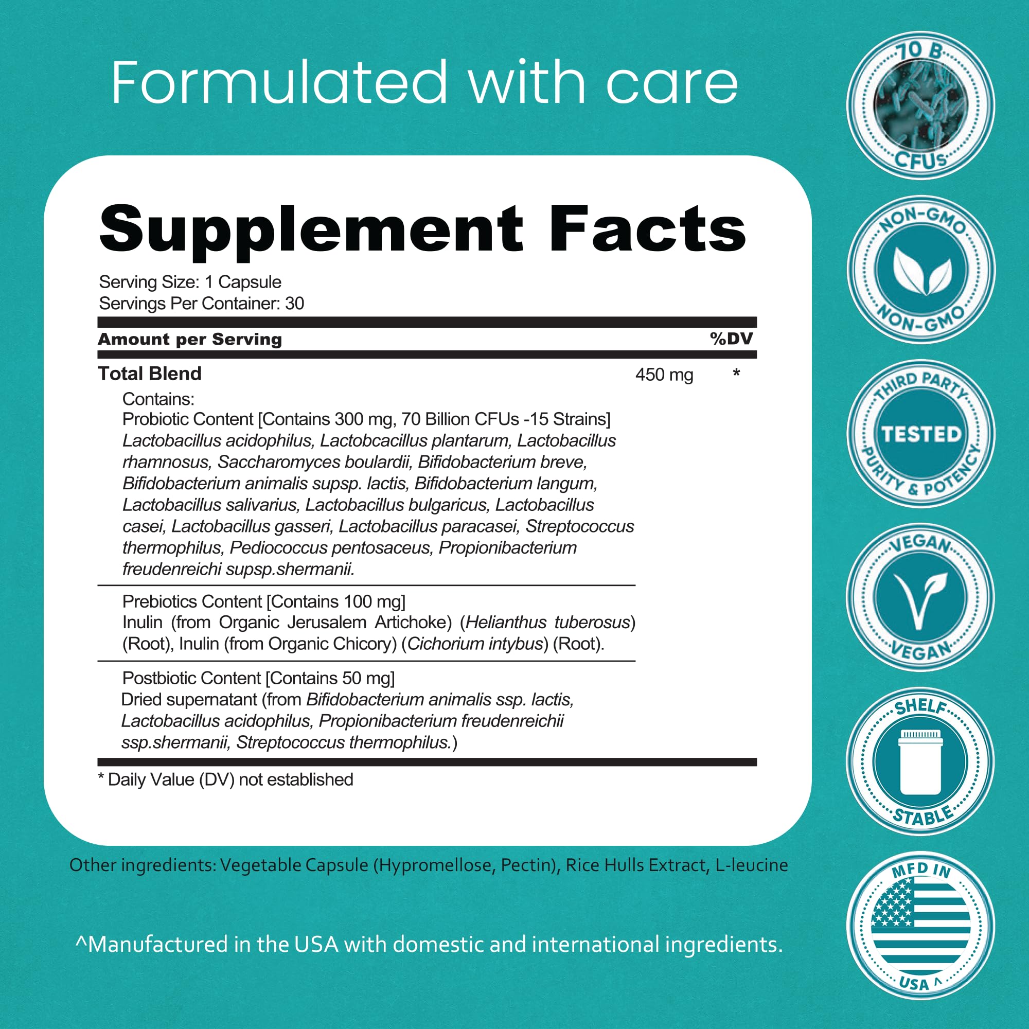 NaturaLife Labs Probiotics 15 strains label highlights broad-spectrum gut support.