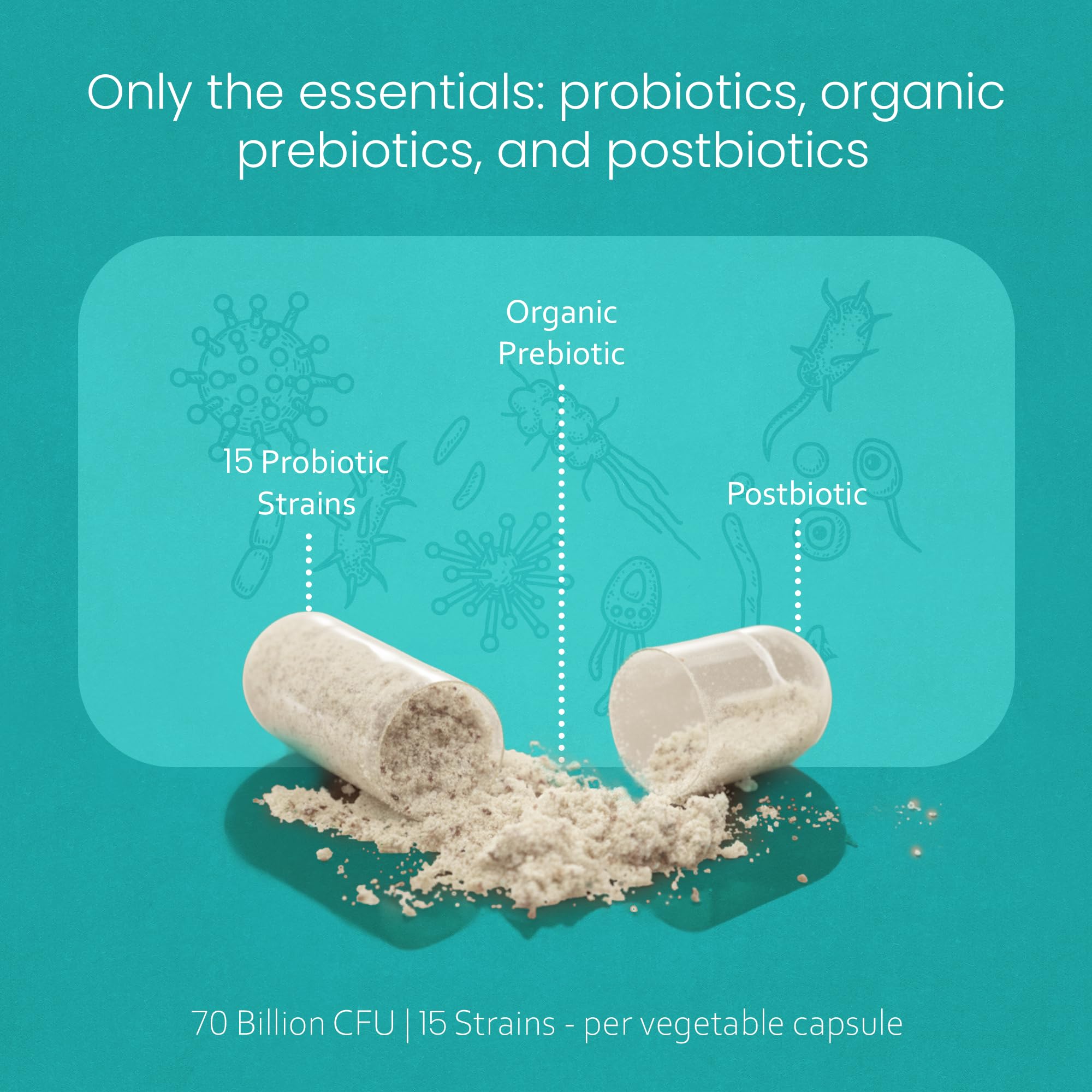 NaturaLife Labs Probiotics vegan capsules show plant-based gut-friendly nourishment.