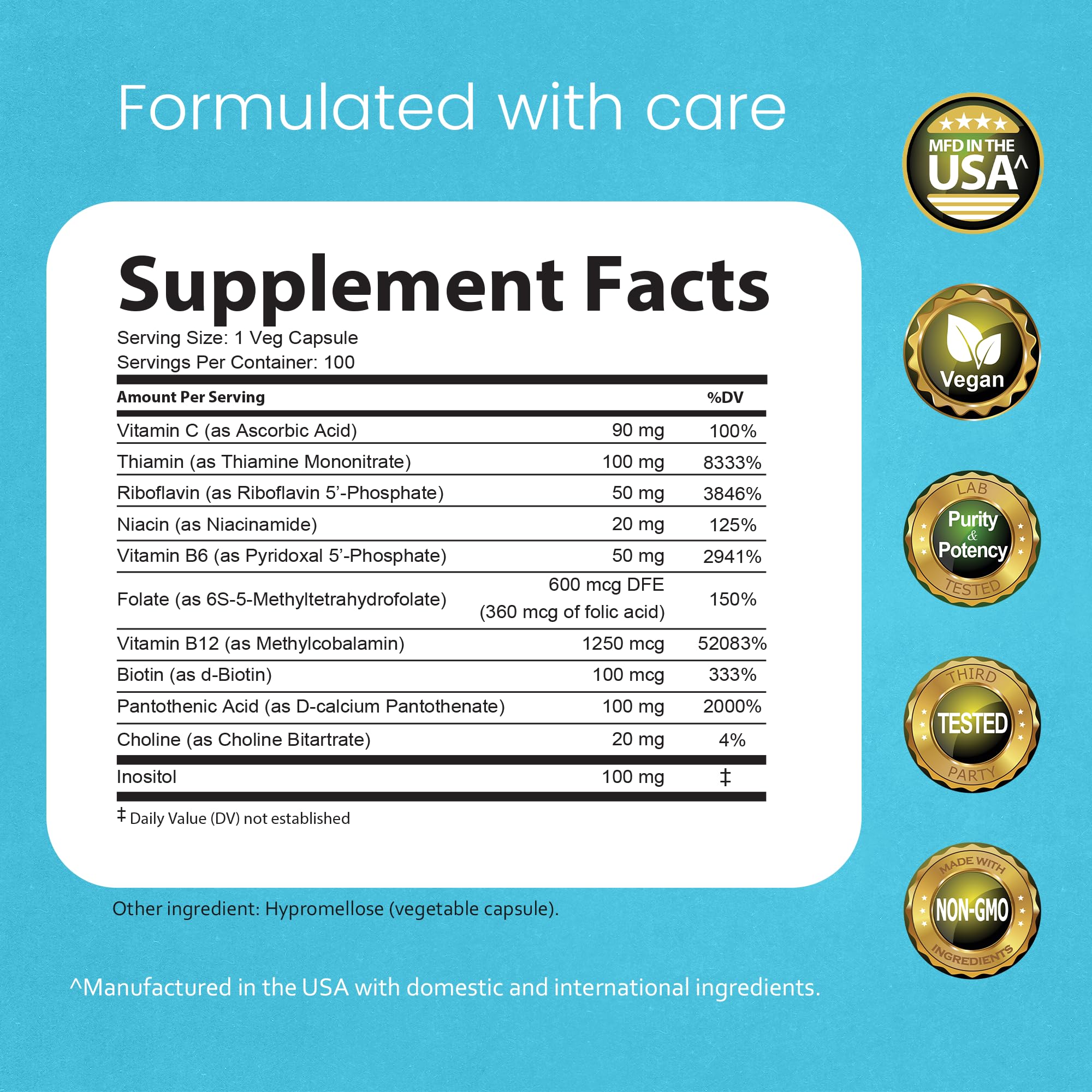 NaturaLife Labs Vitamin B-Complex tablets close up highlighting active B2 B12 forms