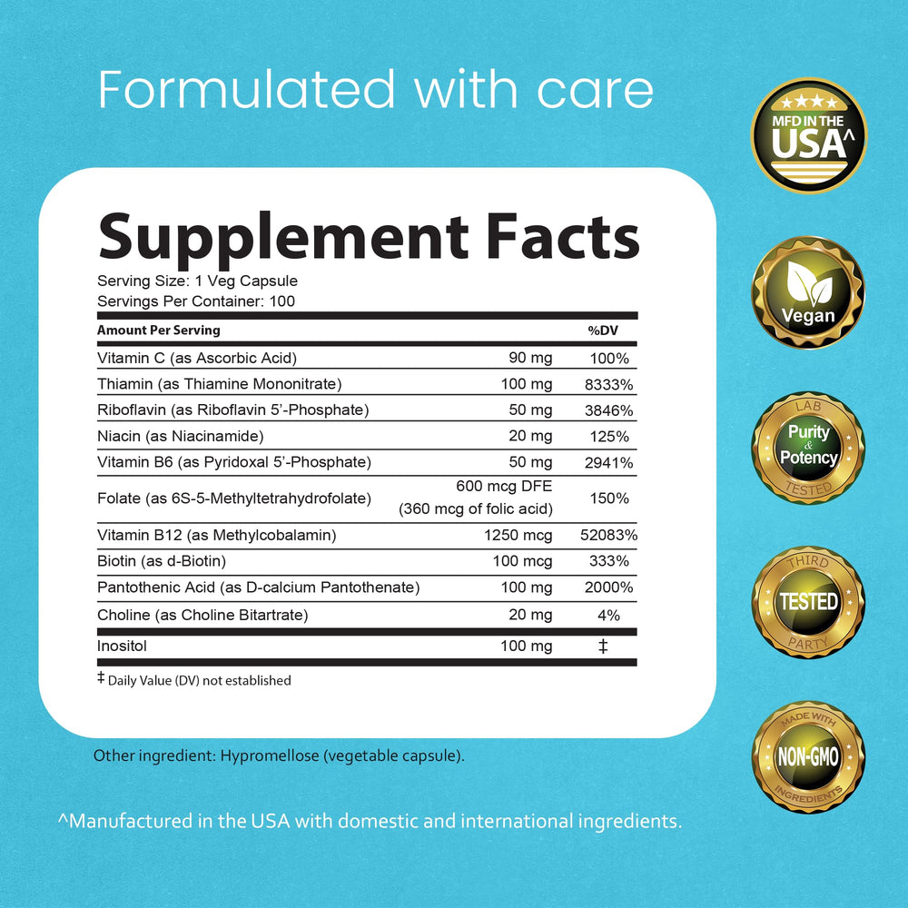 NaturaLife Labs Vitamin B-Complex tablets close up highlighting active B2 B12 forms