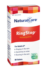 NaturalCare RingStop packaging box, showing ingredients list and dosage guidance.