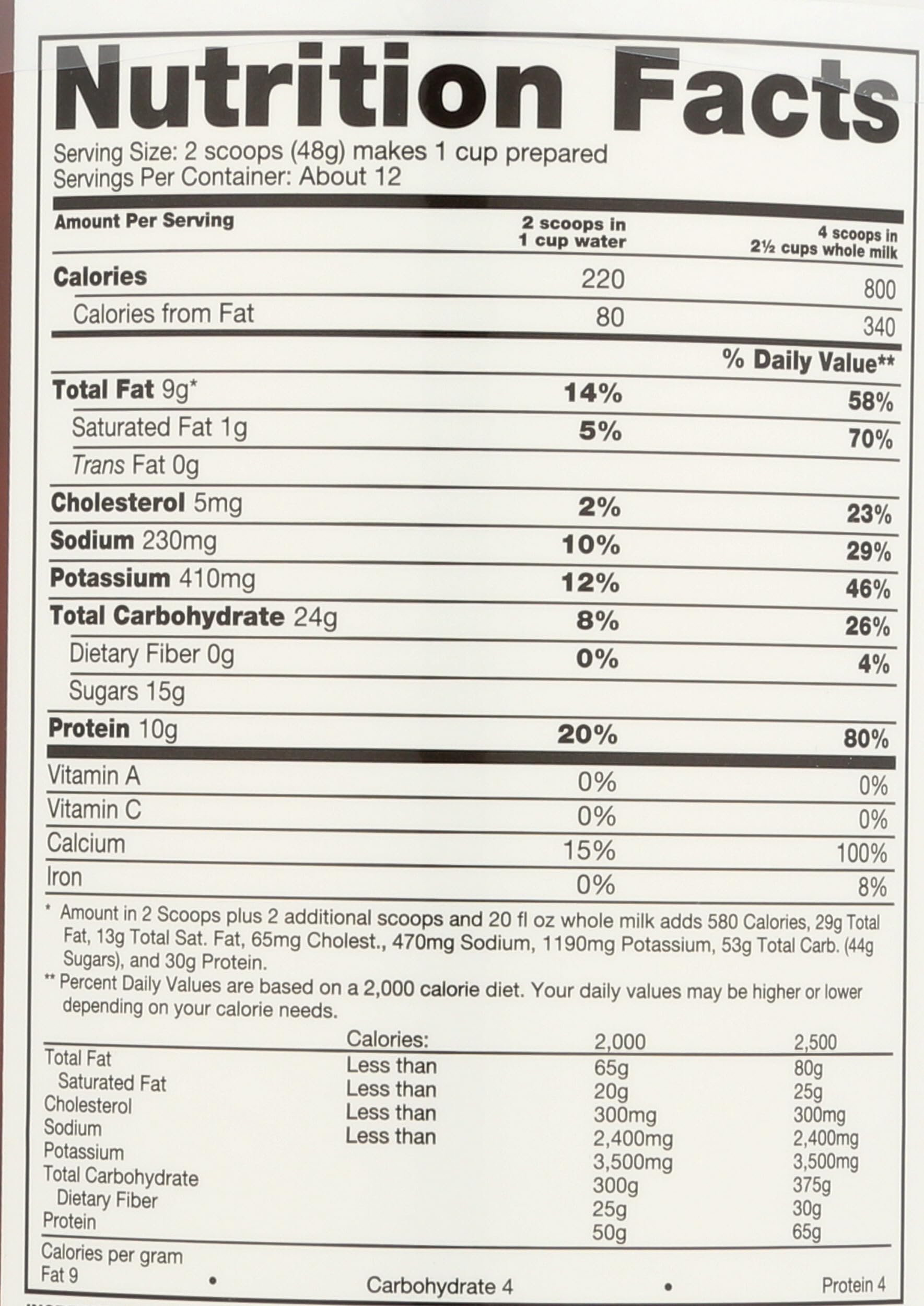 Naturade vanilla weight gain shake in glass highlights no-added-sugar option