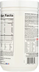 Naturade weight gain vanilla scoop dissolving into shake