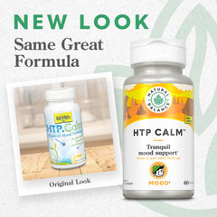 Natural Balance HTP Calm capsules in a bottle, ready for daily mood support.