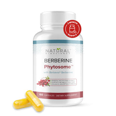 Natural BioScience Berberine Phytosome bottle shows enhanced absorption with Berbevis.