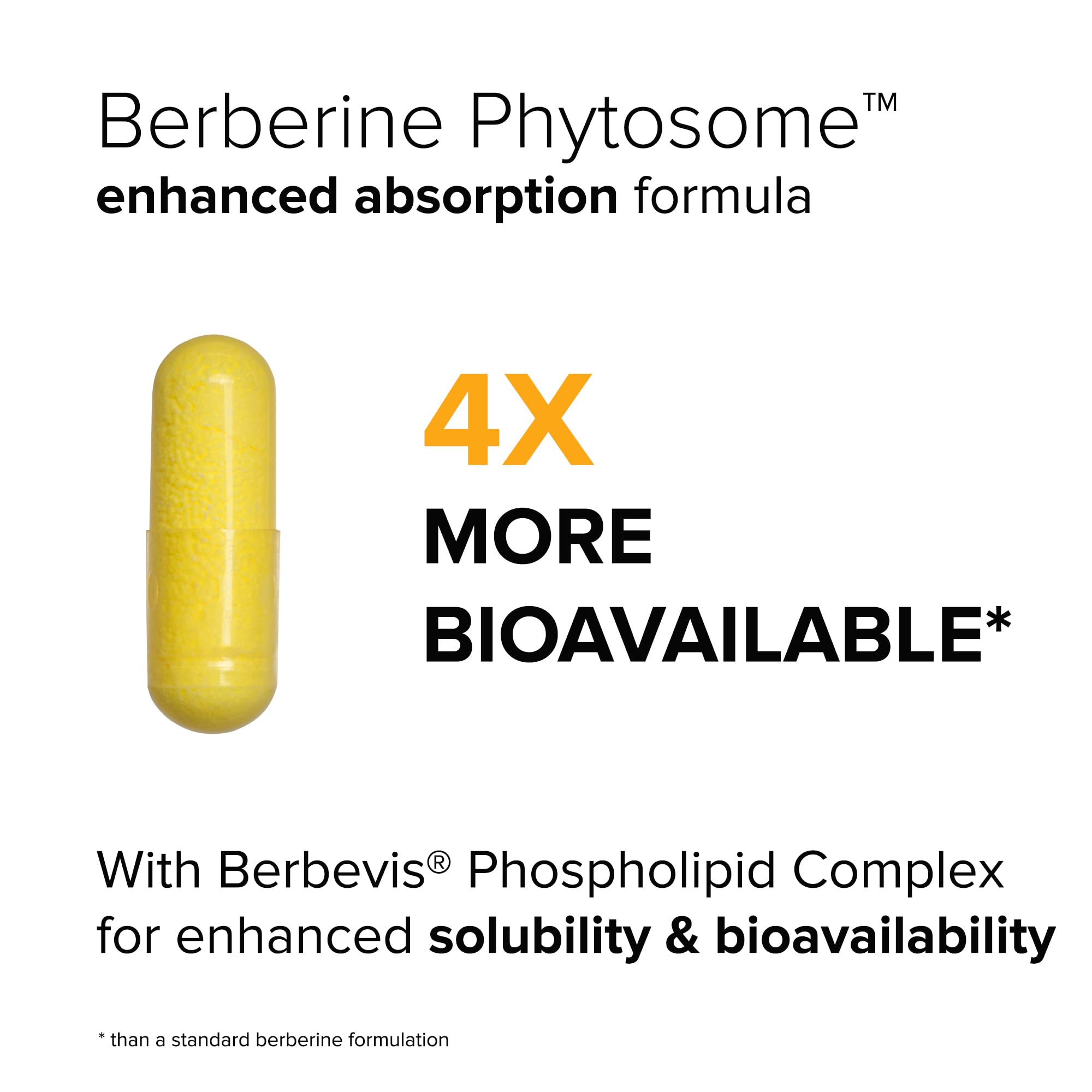 Natural BioScience Berberine Phytosome capsules close-up highlighting 550 mg dose.