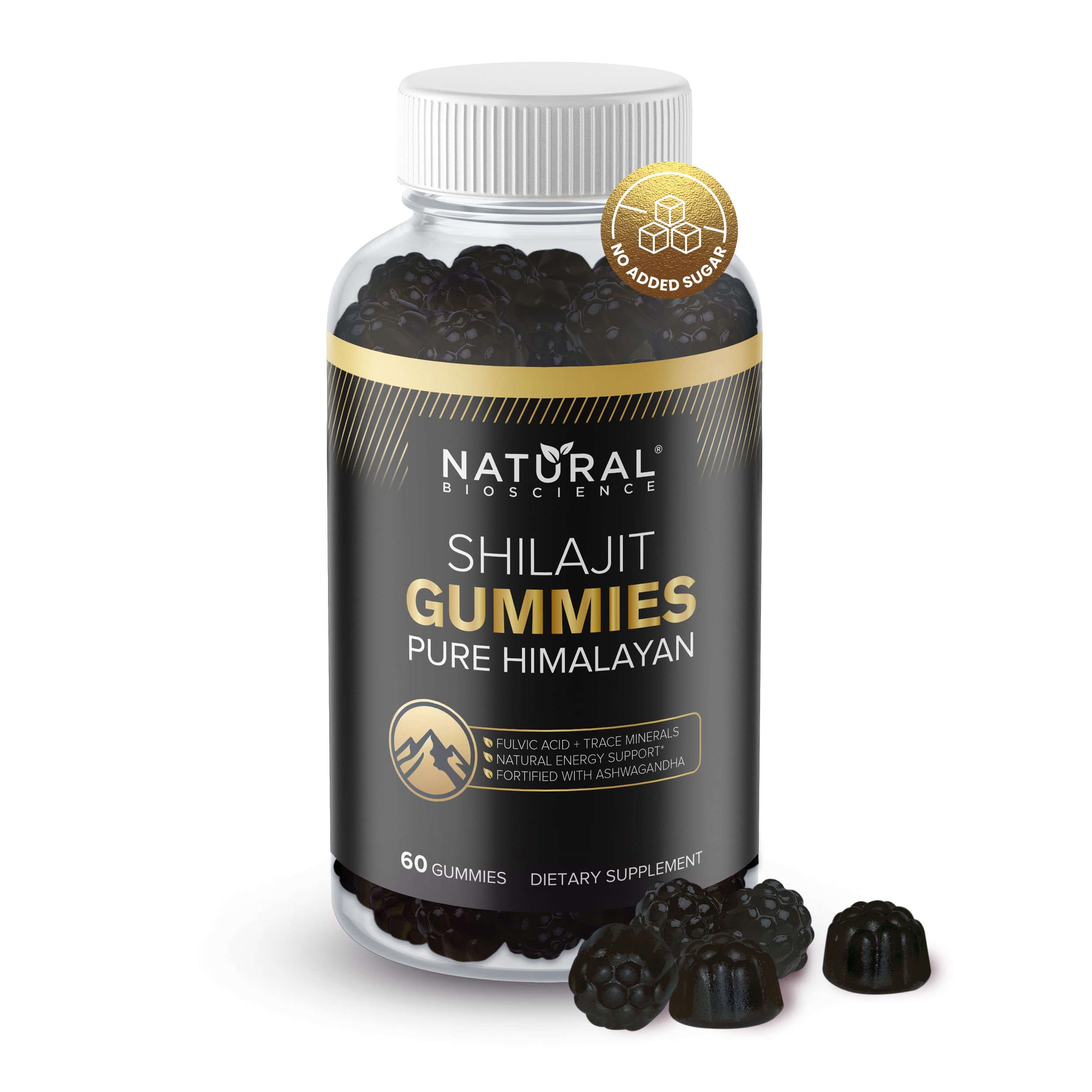 Natural BioScience Shilajit Gummies bottle for daily energy support.