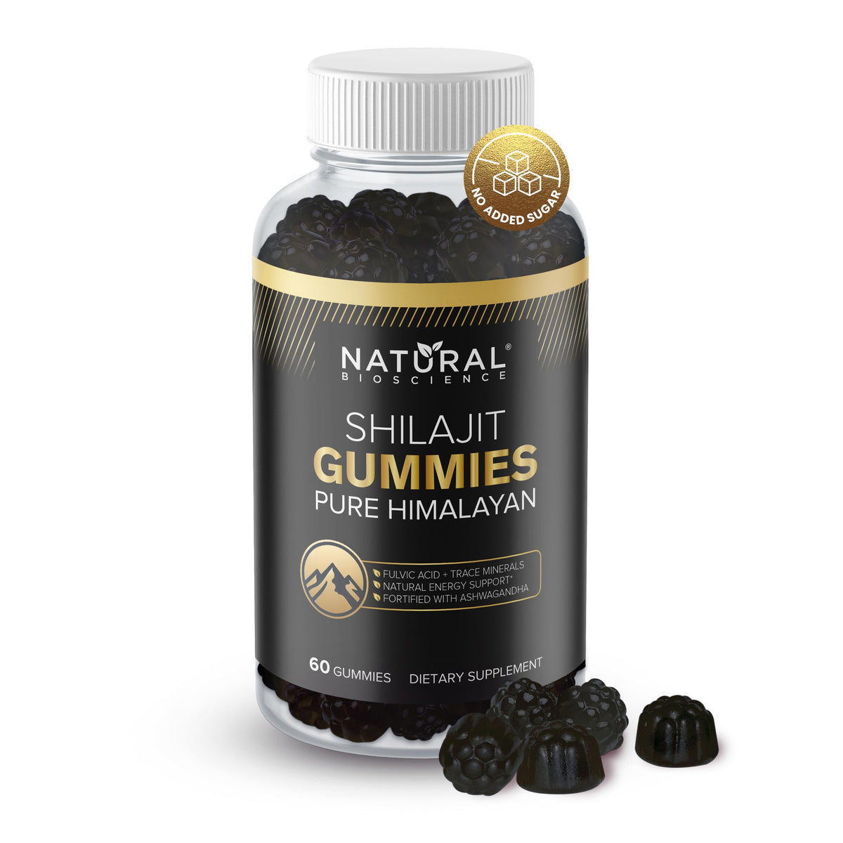 Natural BioScience Shilajit Gummies bottle for daily energy support.