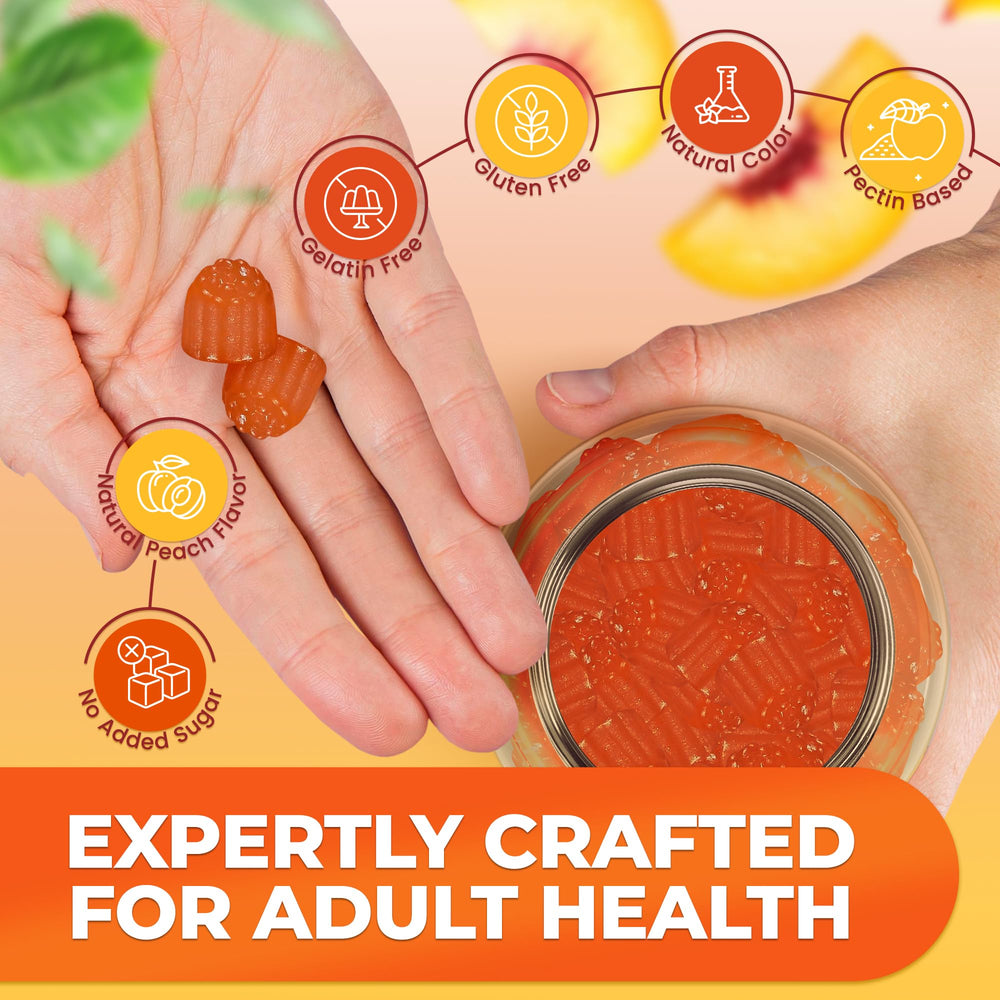 Natural BioScience Vitamin D3 K2 gummy peach flavor supports friendly daily routine