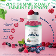 Natural BioScience Zinc Gummies daily-dose chews boost immune defense and skin health