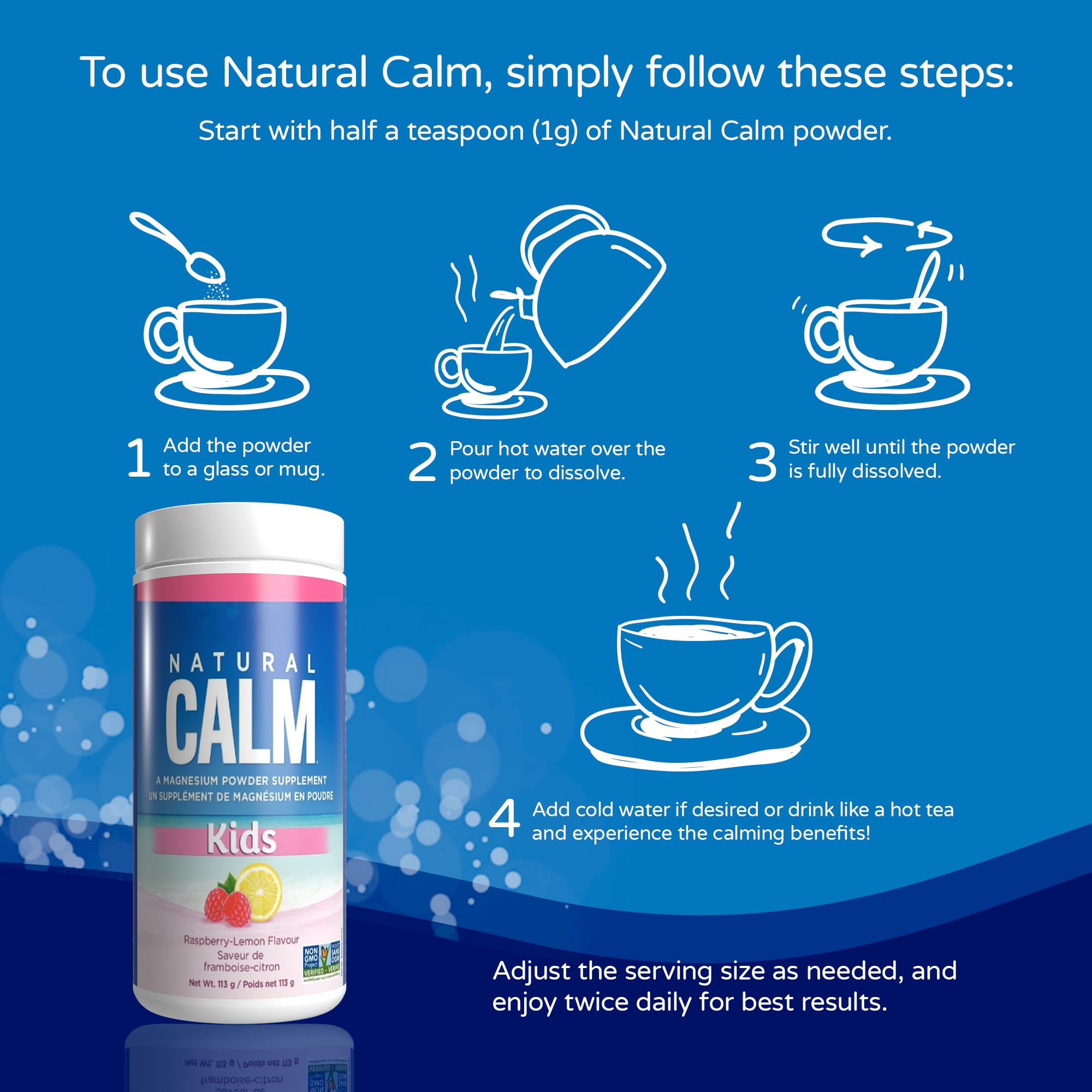Natural Calm product label highlights rapid absorption and calcium balance support.