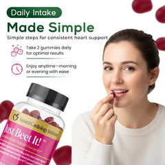 Just Beet It gummies with CoQ10 focus on energy support and beet root blend