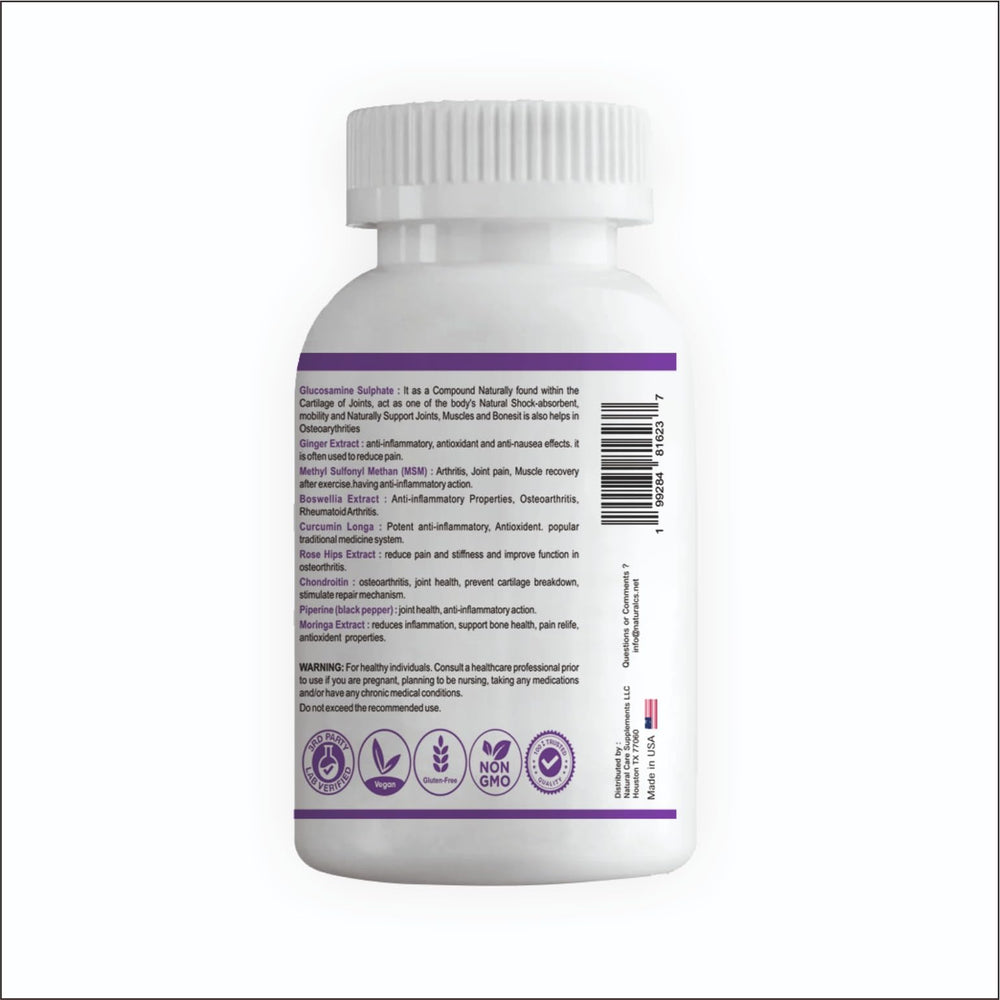 Natural Care Supplements Joint Aid consumer-use scene showing hands taking a tablet.