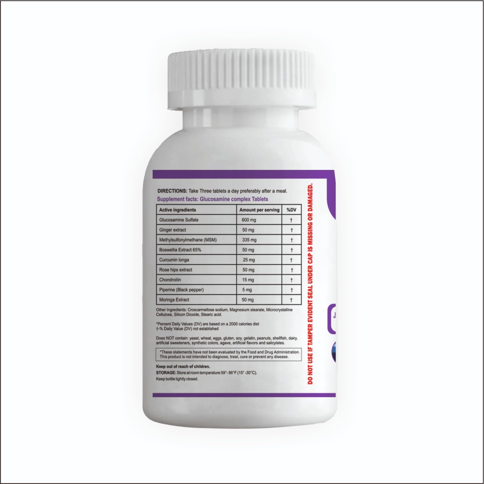Natural Care Supplements Joint Aid daily-dose spoon beside tablets for convenient dosing.