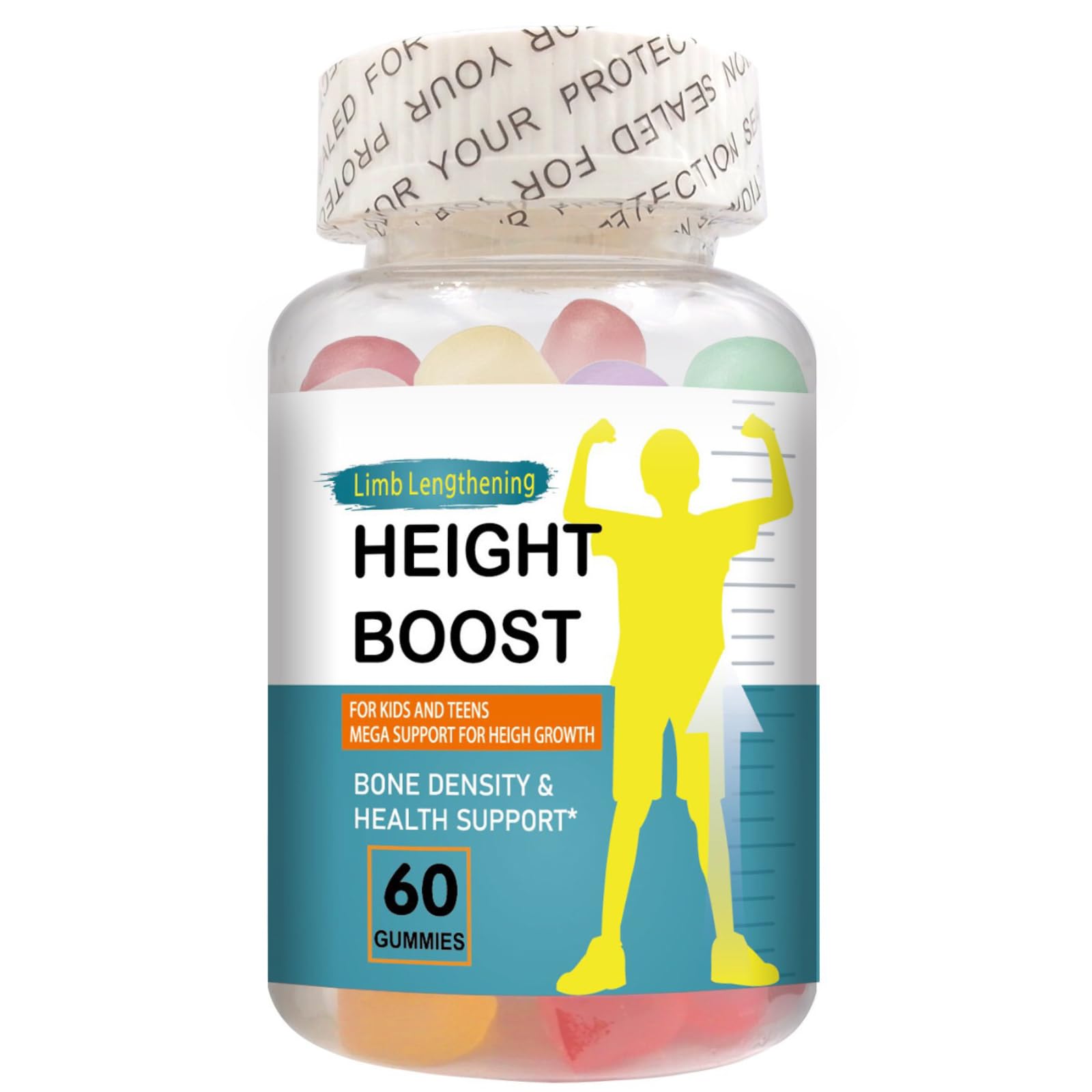 Natural Curves Height Boost Gummies bottle for kids promotes healthy bone development.