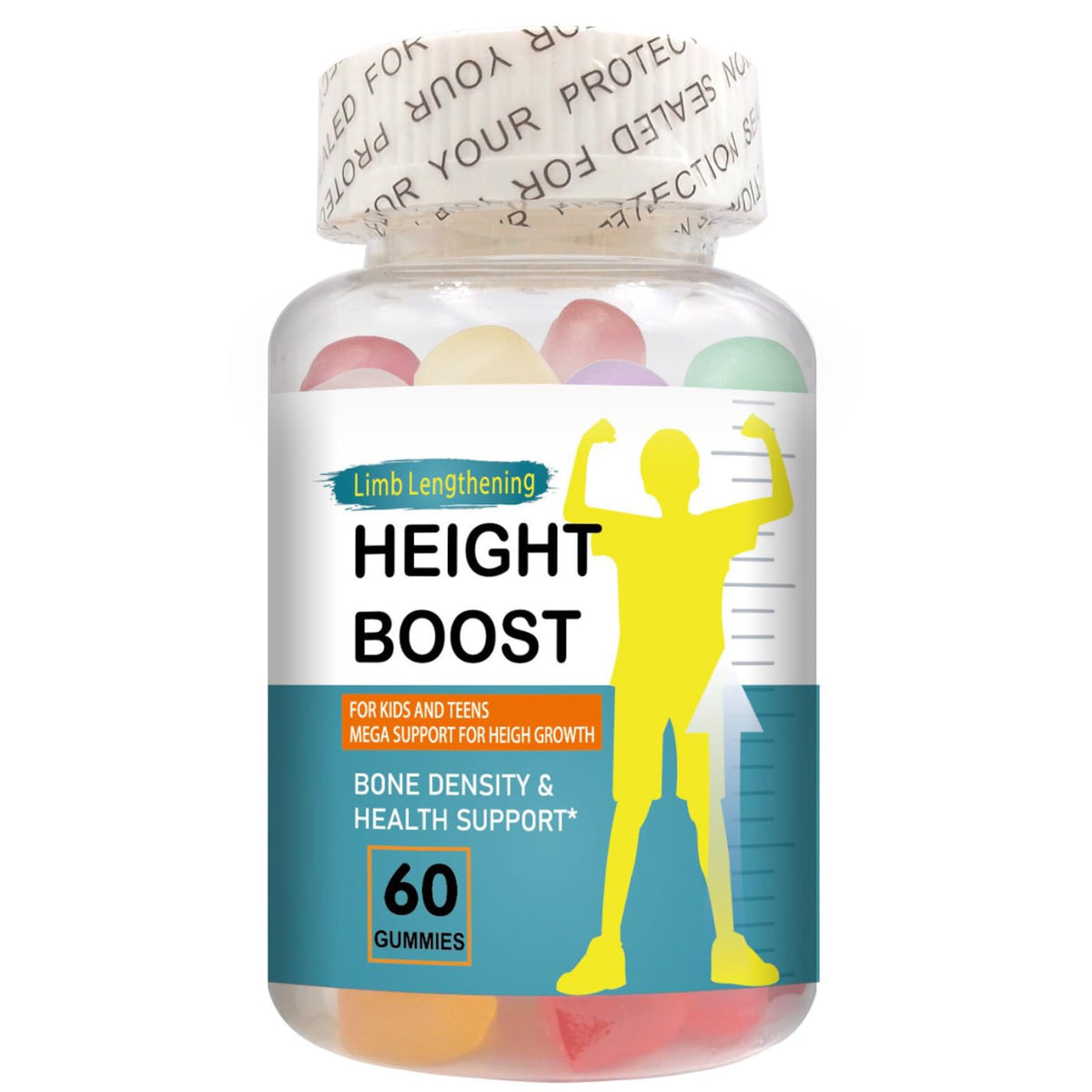 Natural Curves Height Boost Gummies bottle for kids promotes healthy bone development.