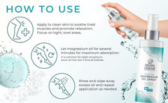 Natural Elephant Dead Sea Magnesium Oil Spray mist on skin suggests quick absorption.