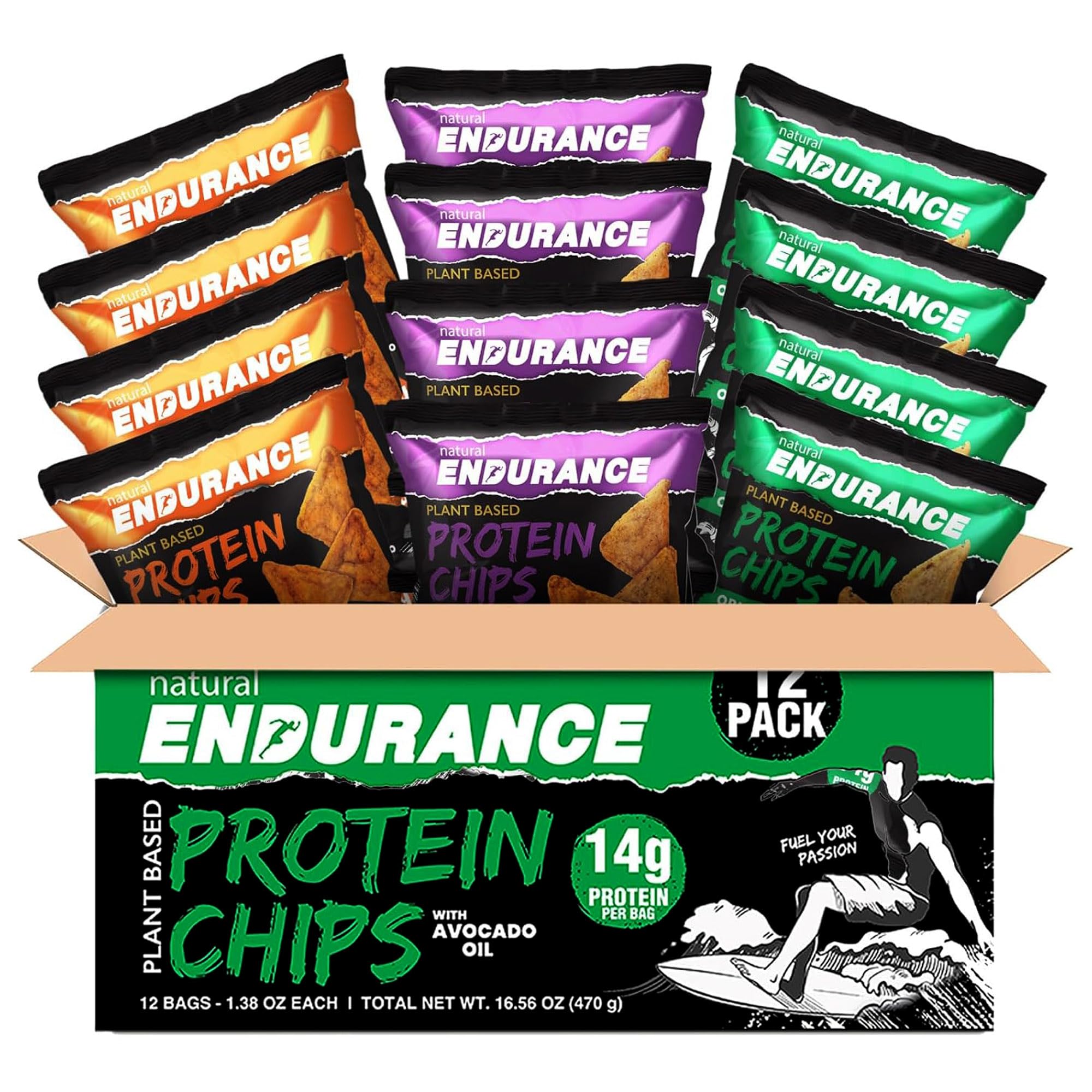 Natural Endurance Original flavor bag, high-protein crunch for on-the-go snacking.