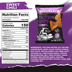 Display of Natural Endurance Sweet Chili chips showing 12-pack option