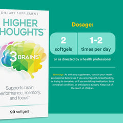Natural Factors 3 Brains label detail showing calming herbal blend