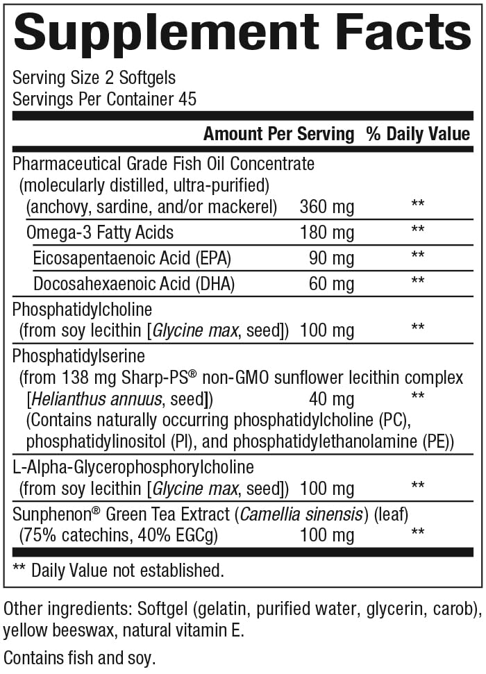 Natural Factors 3 Brains softgels in bottle, easy to swallow